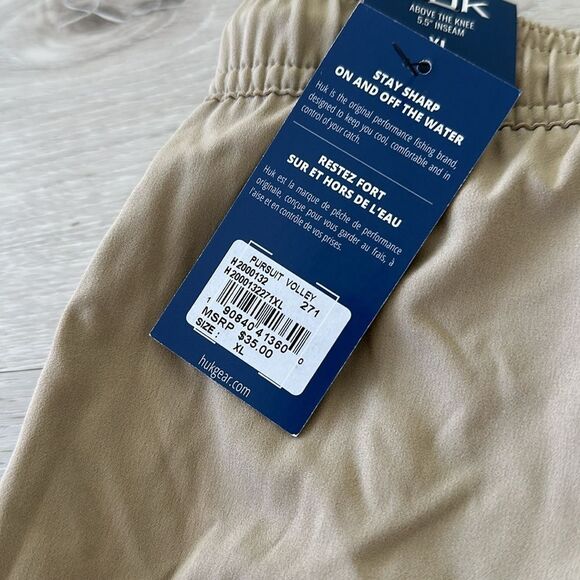 HUK Pursuit Volley Quick Dry Fishing Shorts Khaki XL NWT IN PACKAGE - Picture 8 of 8